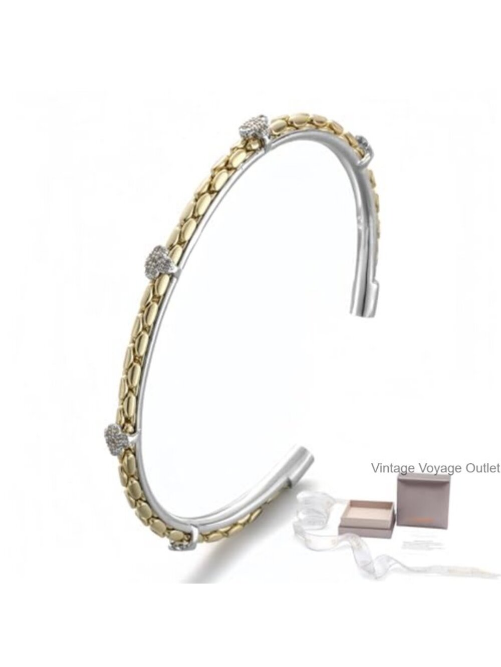 14k Gold Plated Silver Two Tone Cuff Bracelet Set Stackable Boho